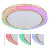 AROUND 20W, CCT, RGB Stropní svítidlo, těleso kov bílá a plastové kroužky, dif plast s křišťálovým efektem, LED 20W, CCT nastav teplota teplá 2700K-denní 6500K pomocí ovl, 2280lm, RGB, stmív. spínačem, d=505mm, h=75mm. náhled 2