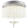 OLEMPIDO LED 12W VÁLEC Stropní, přisazené svítidlo, základna kov, povrch chrom, stínítko ověsy křišťály K9 čiré, skleněné detaily, LED 12W, 840lm, neutrální 4000K, 230V, IP20, tř.1, rozměry d=280mm, h=220mm náhled 1