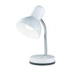 BASIC Stolní lampa, těleso kov, flexibilní rameno, husí krk, povrch bílá, pro žárovku 1x40W, E27, 230V, IP20, d=145mm, h=300mm, s vypínačem náhled 2