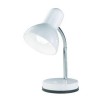BASIC Stolní lampa, těleso kov, flexibilní rameno, husí krk, povrch bílá, pro žárovku 1x40W, E27, 230V, IP20, d=145mm, h=300mm, s vypínačem náhled 1