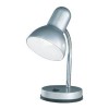 BASIC Stolní lampa, těleso kov, flexibilní rameno, husí krk, povrch šedostříbrná, pro žárovku 1x40W, E27, 230V, IP20, d=145mm, h=300mm, s vypínačem náhled 1
