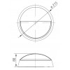 DICHODON SHIELD R Nástěnné venkovní svítidlo s clonou, materiál plast, povrch černá, difuzor plast opál, LED 14W, 600lm, neutrální 4000K, 230V, IP54, IK08, tř.2, rozměry d=215mm, h=80mm náhled 5