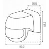 SPW 180 IP44 Nástěnný senzor pohybu pro svítidla PIR, těleso plast, povrch bílá, záběr 180°, dosah 12m, čas sepnutí 10s-15min, 3-2000lux, 230V, IP44, tř.2, rozměry 80,2x68,2x55,5mm náhled 3