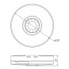 PIR 360°/120° 1000W, IP20 Stropní přisazený senzor pohybu pro osvětlení, bílý, úhel záběru 360°/120°, dosah až 8m, 10s-15min, 3-2000lx, max.1000W, 230V, IP20, d=110mm, h=27mm náhled 5