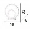 OZ Stolní lampa, těleso kov, povrch mosaz, difuzor plast opál, LED 23W, teplá 3000K, 2000lm, 230V, IP20, tř.2, rozměry d=280mm. náhled 4