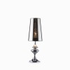 ALFIERE Stolní dekorativní lampa, těleso kov, povrch chrom, stínítko transparentní PVC v barvě chrom, pro žárovku 1x60W, E27, 230V, IP20, tř.2, rozměry d=175mm, v=555mm náhled 1
