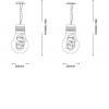 LUCE MAX Závěsné svítidlo, základna a objímka kov chrom, difuzor čiré fouk. sklo s dekor. hliník. drátky uvnitř, pro žár 3x60W, E27, 230V, IP20, tř.1, rozměry d=320mm, vč. lank. závěsu l=300-1200mm, l náhled 6