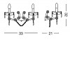 FLORIAN AP2 Nástěnné svítidlo, 2 ramena, rám kov s dekorativními skleněnými prvky, povrch chrom lesk, křišťálové ověsy, pro žár 2x40W, E14, 230V, IP20, tř.1, rozměry 330x320x210mm náhled 3