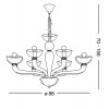 CASANOVA SP8 Závěsné svítidlo, lustr 8 ramen, materiál vyfukované sklo, povrch trasparentní, chromové detaily, pro žár 8x40W, E14, 230V, IP20, tř.1, rozměry d=880mm, vč závěsu l=1560mm, lze zkrátit náhled 6