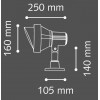 TERRA Přisazené venkovní bodové svítidlo, nastavitelný směr svícení, těleso hliník, povrch šedočerná antracit, sklo čiré, pro žár. 1x60W, E27, 230V, IP66, tř.1, rozměry d=160mm, v=140mm, h=250mm náhled 3
