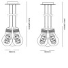 LUCE MAX Závěsné svítidlo, základna a objímka kov chrom, difuzor čiré fouk. sklo s dekor. hliník. drátky uvnitř, pro žár 3x60W, E27, 230V, IP20, tř.1, rozměry d=320mm, vč. lank. závěsu l=300-1200mm, l náhled 5