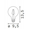 LAMPADINA LED žárovka, těleso kov šedostříbrná, krycí sklo čirá, LED 8W, E27, G125, teplá 3000K, 810lm, Ra80, stmívatelné TRIAC, 230V, tř.1, rozměry d=125mm, h=170mm. náhled 2