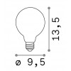 LAMPADINA LED žárovka, těleso kov šedostříbrná, krycí sklo bílá, LED 8W, E27, G125, teplá 3000K, 720lm, Ra80, 230V, tř.1, rozměry d=125mm, h=170mm. náhled 2