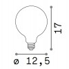 LAMPADINA LED žárovka, těleso kov šedostříbrná, krycí sklo bílá, LED 8W, E27, neutrální 4000K, 760lm, Ra80, 230V, tř.1, rozměry d=95mm, h=135mm. náhled 3