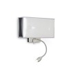 PLATZ 1x60W E27 + 1x1W LED Přisazené nástěnné svítidlo, zákl. kov chrom, stínítko z PVC s bílou textilií, difuz. mléčné sklo, pro žár. 1x60W, E27, bod. světlo 1x1W LED/45LM, 230V, IP20, tř.1, rozměry š=320mm, v=225mm,  náhled 3