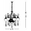HAREM SP9 Závěsné svítidlo, lustr 6 ramen, těleso kov, povrch mosaz antická, detaily reliéfní ozdoby, dif jantar sklo čiré se střapci, pro žár 9x60W, E27, 230V, IP20, tř.1, d=750mm, vč závěsu l=1700mm  náhled 5
