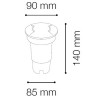 CECILIA Zemní svítidlo dva boční průzory, těleso plast, kryt černá, difuzor sklo opál, pro LED 1x4,5W GU10 ES50, 230V, IP67, tř.2 statická zátěž max 5t, rozměry d=90mm, h=140mm, vč. mont. boxu náhled 3