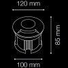 ROCKET Zemní svítidlo, jeden boční průzor, těleso hliník, kryt nerez, povrch broušený, krycí sklo čiré, LED 3W, 270lm, neutrální 4000K, Ra80, 230V. IP65, tř.1, rozměry d=110mm, h=160mm, vč. montážní náhled 5