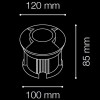 ROCKET Zemní svítidlo, jeden boční průzor, těleso hliník, kryt nerez, povrch broušený, krycí sklo čiré, LED 3W, 270lm, neutrální 4000K, Ra80, 230V. IP65, tř.1, rozměry d=110mm, h=160mm, vč. montážní náhled 6
