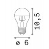 LAMPADINA LED žárovka, těleso kov šedostříbrná, krycí sklo čirá a chrom, LED 8W, E27, teplá 3000K, 520lm, Ra80, 230V, tř.1, rozměry d=60mm, h=105mm. náhled 2