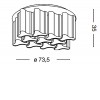 COMPO PL10 Přisazené stropní svítidlo, základna kov, povrch bílá, difuzor vyfukované sklo opál leptané kyselinou, pro žárovku 10x60W, E27, 230V, IP20, tř.1, rozměry d=735mm, h=350mm náhled 5