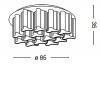 COMPO PL6 Přisazené stropní svítidlo, základna kov, povrch bílá, difuzor vyfukované sklo opál leptané kyselinou, pro žárovku 6x60W, E27, 230V, IP20, tř.1, rozměry d=560mm, h=350mm náhled 6