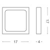 UNIVERSAL-LED Stropní svítidlo, základna kov, povrch lak bílá mat, difuzor plast opál, LED 1x24W, teplá 3000K, 1400lm, 230V, IP20, tř.1, rozměry 300x300x40mm náhled 2