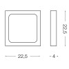 UNIVERSAL-LED Stropní svítidlo, základna kov, povrch lak bílá mat, difuzor plast opál, LED 1x18W, teplá 3000K, 1050lm, 230V, IP20, tř.1, rozměry 225x225x40mm náhled 3