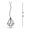 AMPOLLA-3 SP1 Závěsné svítidlo, lustr tvar diamant, základna kov, povrch černá, stínítko kovová mřížka černá, pro žárovku 1x60W, E27, 230V, IP20, tř.1, rozměry d=300mm, vč lankového kabelu l=1200mm lze zkr náhled 2