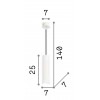 OAK Závěsné bodové svítidlo, těleso beton, pro žárovku 1x35W, GU10, 230V, IP20, tř.2, rozměry d=70mm, h=250mm, vč. závěs kabelu l=1400mm, lze zkrátit. náhled 3