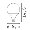 LAMPADINA LED žárovka, těleso kov šedostříbrná, krycí sklo bílá, LED 12W, E27, neutrální 4000K, 1020lm, Ra80, 230V, tř.1, rozměry d=95mm, h=145mm. náhled 2