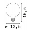 LAMPADINA LED žárovka, těleso kov šedostříbrná, krycí sklo bílá, LED 15W, E27, teplá 3000K, 1200lm, Ra80, 230V, tř.1, rozměry d=125mm, h=155mm. náhled 3