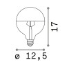 LAMPADINA LED žárovka, těleso kov šedostříbrná, vrchlík bílá mat, LED 8W, E27, teplá 3000K, 780lm, Ra80, 230V, tř.1, rozměry d=95mm, h=135mm. náhled 2