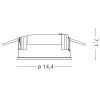 BASIC WIDE Stropní vestavné svítidlo, těleso hliník, povrch lak bílá, difuzor sklo mat, LED 1x9W, neutrální 4000K, 860lm, 230V, do koupelny IP44/IP20, tř.2. rozměry d=103mm h=58mm náhled 3