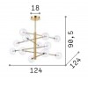 EQUINOXE Závěsné svítidlo lustr, těleso kov, povrch chrom, sklo čiré, pro žárovku 12x2W, G4, 230V, IP20, tř.1, rozměry d=1240mm, h=905mm. náhled 3