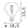 LAMPADINA LED žárovka, těleso kov zlatá, krycí sklo jantar, LED 4W, E27, teplá 2200K, 380lm, Ra80, 230V, tř.1, rozměry d=105mm, h=135mm náhled 2
