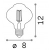 LAMPADINA LED žárovka, těleso kov zlatá, krycí sklo jantar, LED 4W, E27, teplá 2200K, 380lm, Ra80, 230V, tř.1, rozměry d=80mm, h=120mm. náhled 2