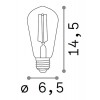 LAMPADINA LED žárovka, těleso kov zlatá, krycí sklo jantar, LED 4W, E27, teplá 2200K, 300lm, Ra80, stmívatelné TRIAC, 230V, tř.1, rozměry d=65mm, h=145mm. náhled 2