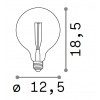 LAMPADINA LED žárovka, těleso kov zlatá, krycí sklo jantar, LED 4W, E27, teplá 2200K, 300lm, Ra80, stmívatelné TRIAC, 230V, tř.1, rozměry d=125mm, h=185mm. náhled 2