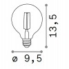 LAMPADINA LED žárovka, těleso kov zlatá, krycí sklo jantar, LED 4W, E27, teplá 2200K, 300lm, Ra80, stmívatelné TRIAC, 230V, tř.1, rozměry d=125mm, h=185mm. náhled 3