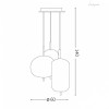 UMILE Závěsné svítidlo, těleso kov, povrch zlatá, difuzor sklo opál, LED 60,2W, teplá 3000K, 3160lm, 230V, IP20, tř.1, rozměry d=600mm, h=590mm, vč závěs kabelu l=1400mm, lze zkrátit. náhled 2