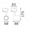 SPOT Bodové svítidlo do 3F lišty, nastavitelný směr svícení, těleso hliník, povrch bílá, pro žárovku 1x50W, GU10, 230V, IP20, tř.2, rozměry d=60mm, h=175mm. náhled 3