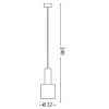 HOLLY Závěsné svítidlo, základna kov, povrch černá mat, pro žárovku 1x60W, E27, 230V, IP20, tř.2, rozměry d=120m, h=250mm, závěsný kabel l=2400mm, lze zkrátit. náhled 4