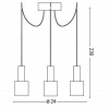 HOLLY Závěsné svítidlo, základna kov, povrch černá mat, pro žárovku 3x60W, E27, 230V, IP20, tř.2, rozměry d=600m, závěsný kabel l=2300mm, lze zkrátit. náhled 5