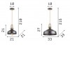 ERIS Závěsné svítidlo, základna a difuzor kov, povrch bílá se zlatými detaily, pro žárovku 1x60W, E27, 230V, IP20, tř.1, rozměry d=210mm, h=210mm, závěsný kabel l=2100mm lze zkrátit. náhled 3