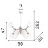 NODI BIANCO Závěsné svítidlo, základna kov, povrch chrom, difuzor sklo opál, pro žárovku 40W, 9xE14, 230V, IP20, tř.1, rozměry d=800mm, včetně lankového závěsul=600/1350mm, lze zkrátit náhled 6