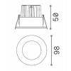 ROOM Vestavné stropní bodové svítidlo, kruhové, těleso hliník, povrch černá, LED 8W, teplá 3000K, 800lm, 230V, do koupelny IP65, tř.2, rozměry d=98mm, h=50mm. náhled 3