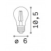 LAMPADINA LED žárovka, těleso kov šedostříbrná, krycí sklo čirá, LED 10W, E27, teplá 3000K, 1400lm, Ra80, 230V, tř.1, rozměry d=60mm, h=105mm. náhled 2
