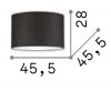 SET UP Stínítko svítidla, materiál plast a textil černá, rozměry d=455mm, h=280mm, základna SAMOSTANĚ náhled 5