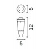 WAY Zemní svítidlo, dva boční průzory, těleso plast černá, difuzor plast, pro žárovku 1x1,7W, G9, teplá 3000K, IP67, tř.2, d=50mm, h=120mm, včetně montážního boxu. náhled 4